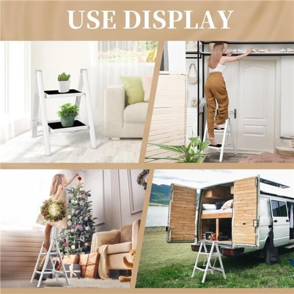 Step Ladder, Step Ladder Folding Step Stool, Portable Sturdy Steel Ladder Stool - Picture 6 of 7